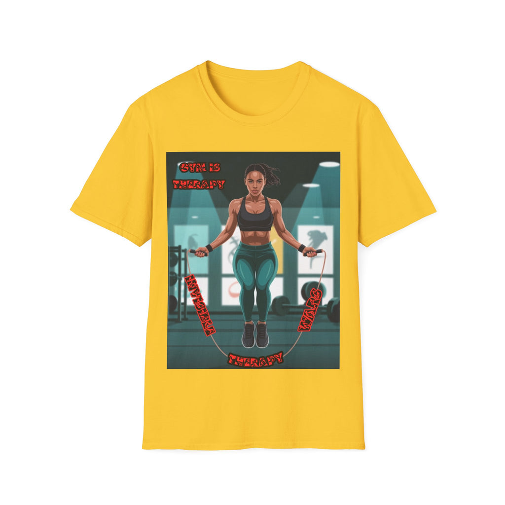Women T-Shirt —Gym is Therapy Invisible Wars