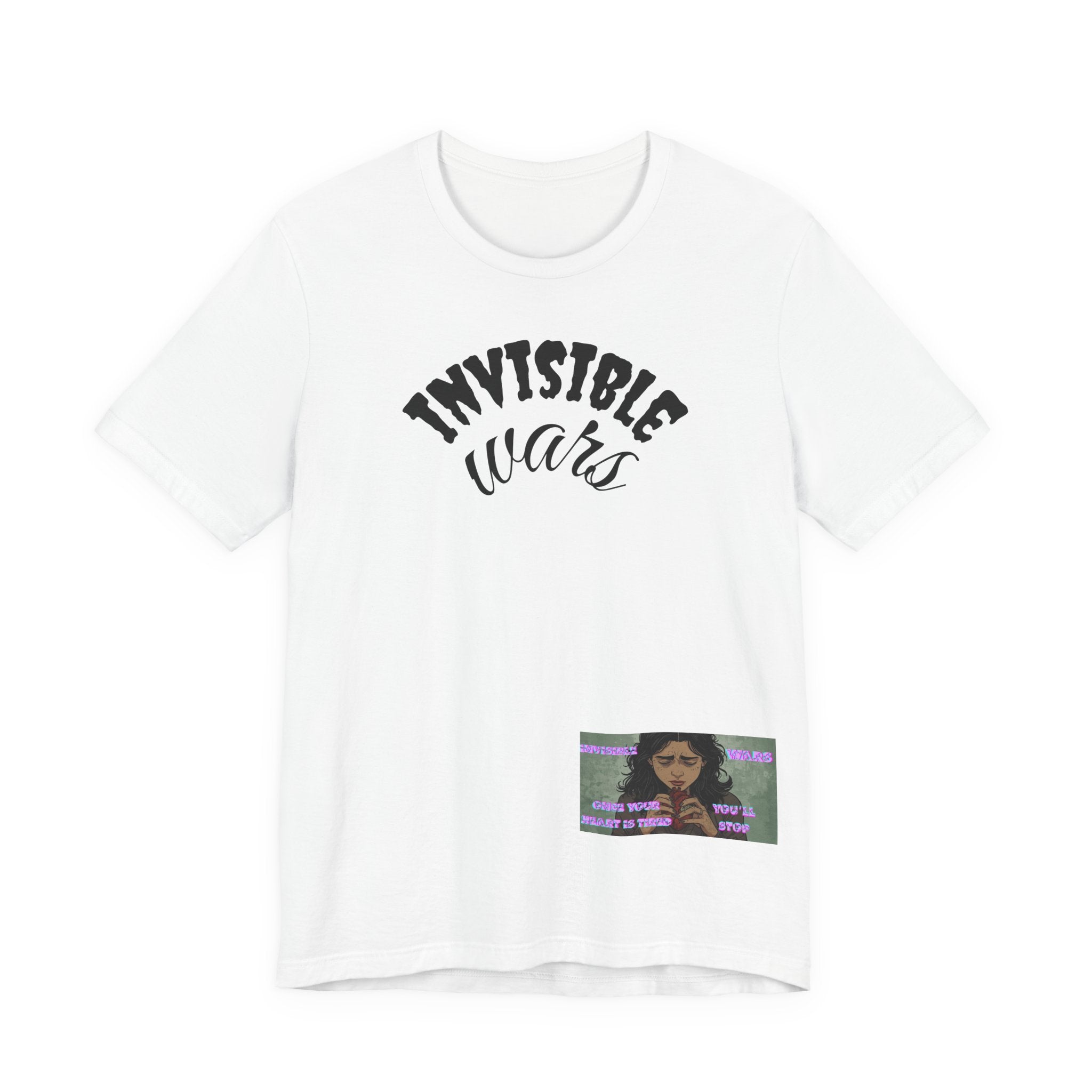 Invisible Wars Graphic Tee — Anime Illustration with "Invisible Wars" Text