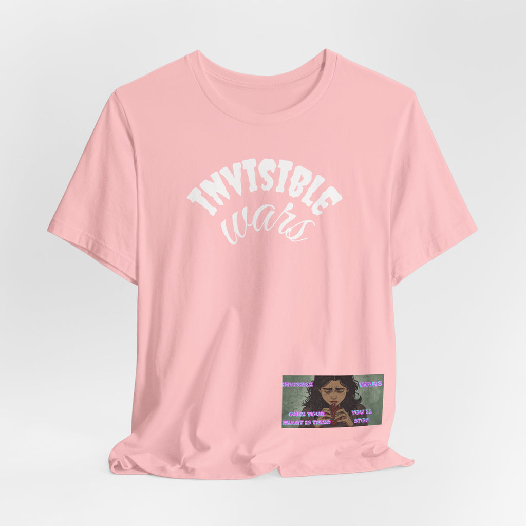 Invisible Wars Graphic Tee — Anime Illustration with "Invisible Wars" Text