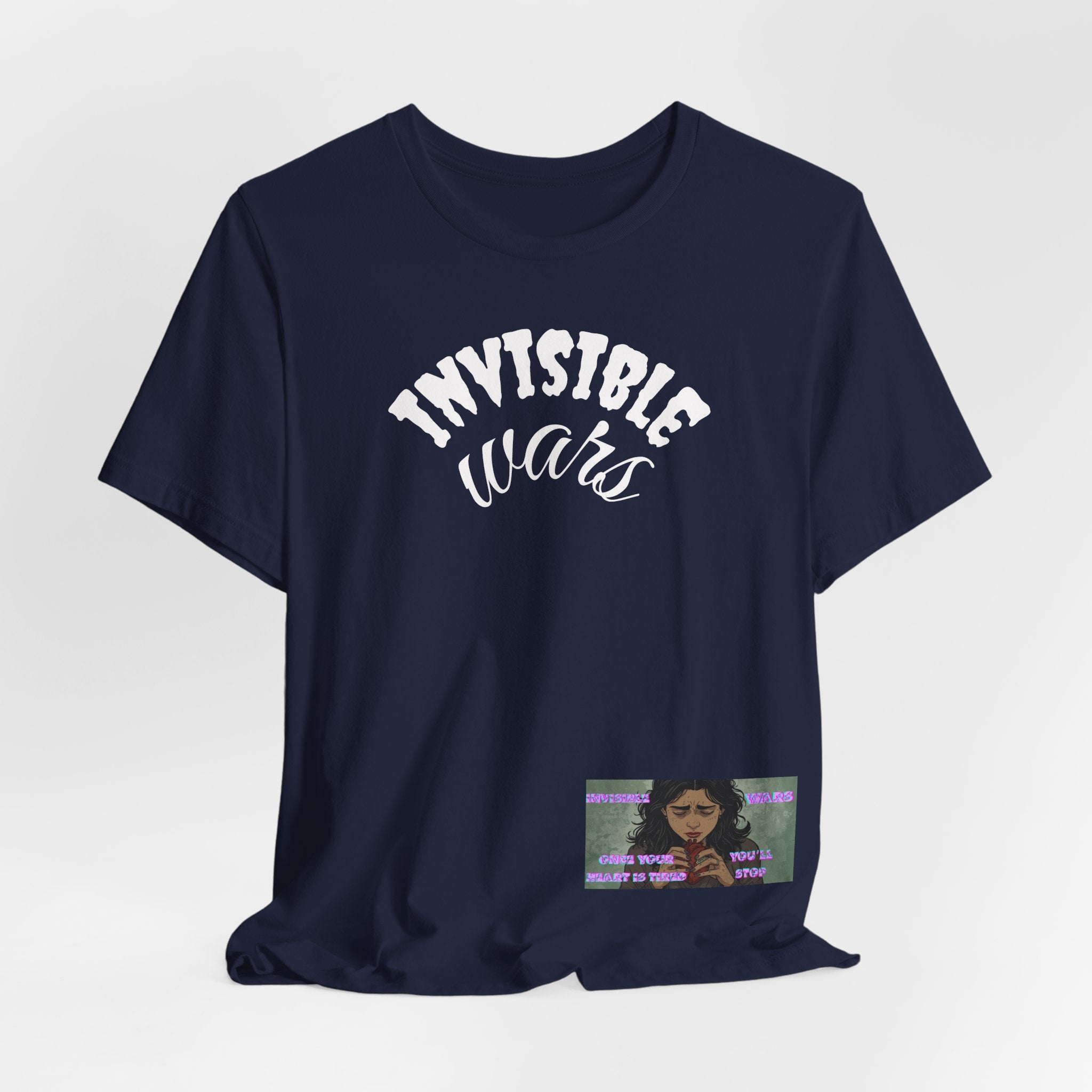 Invisible Wars Graphic Tee — Anime Illustration with "Invisible Wars" Text