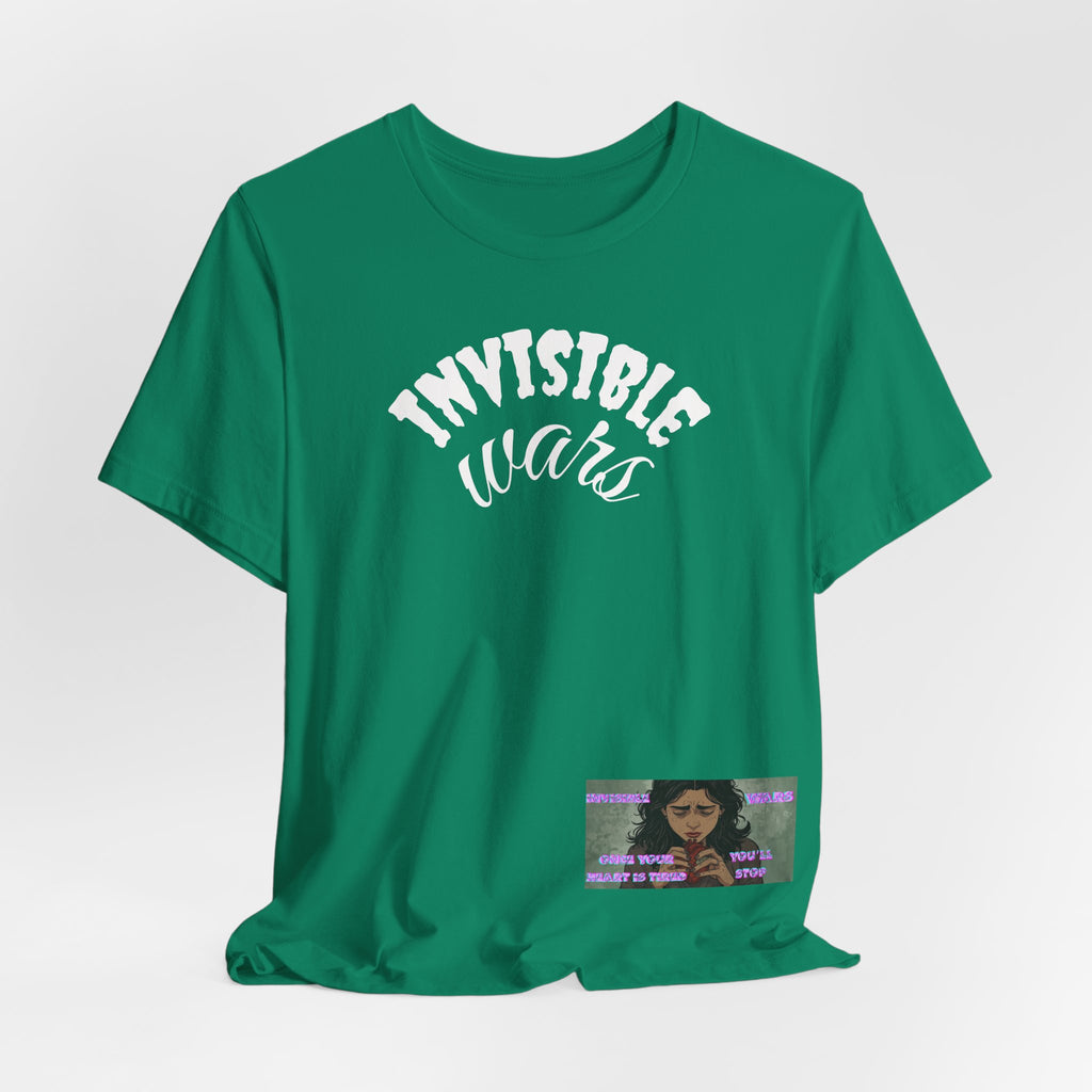Invisible Wars Graphic Tee — Anime Illustration with "Invisible Wars" Text
