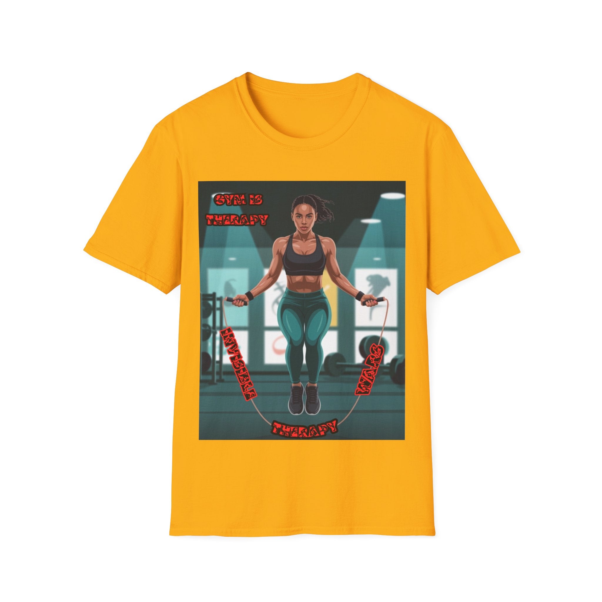 Women T-Shirt —Gym is Therapy Invisible Wars
