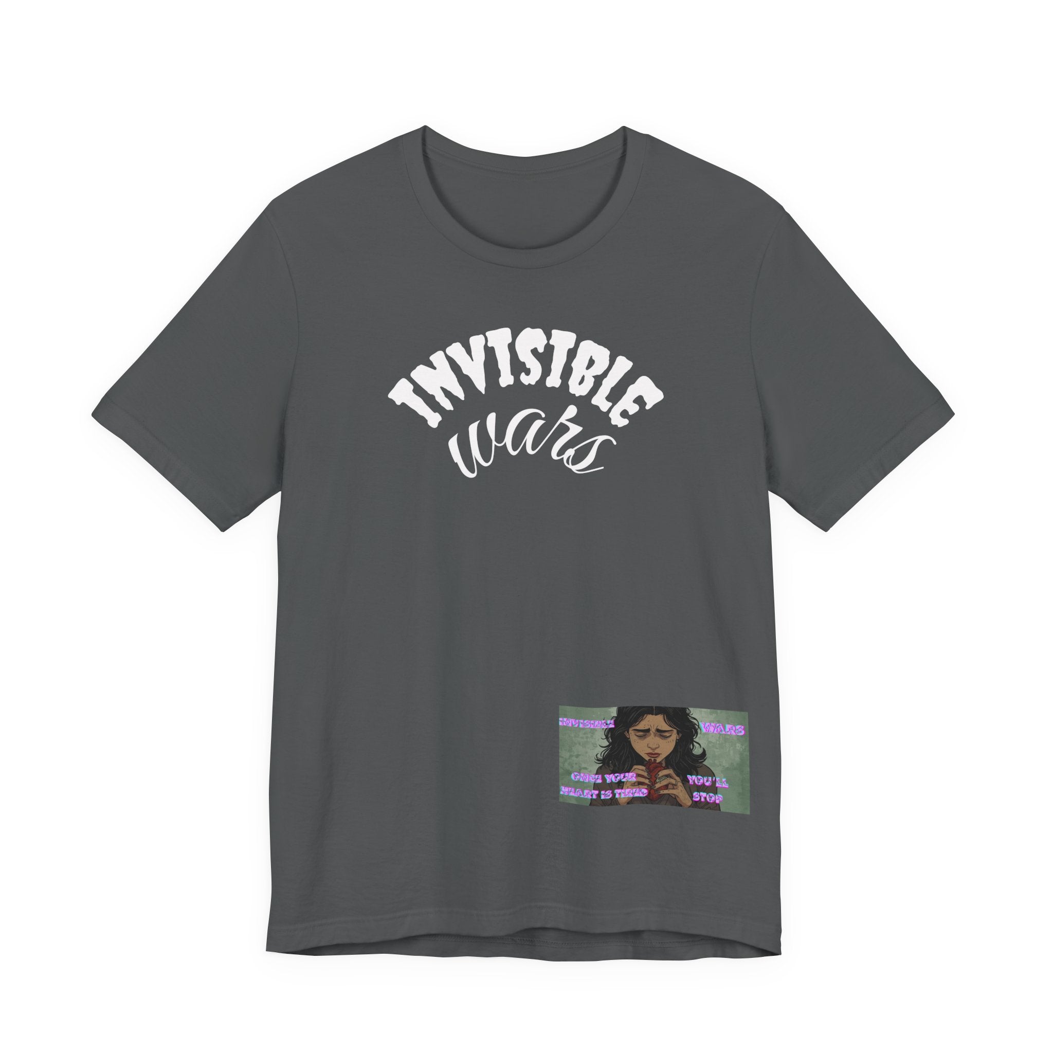 Invisible Wars Graphic Tee — Anime Illustration with "Invisible Wars" Text