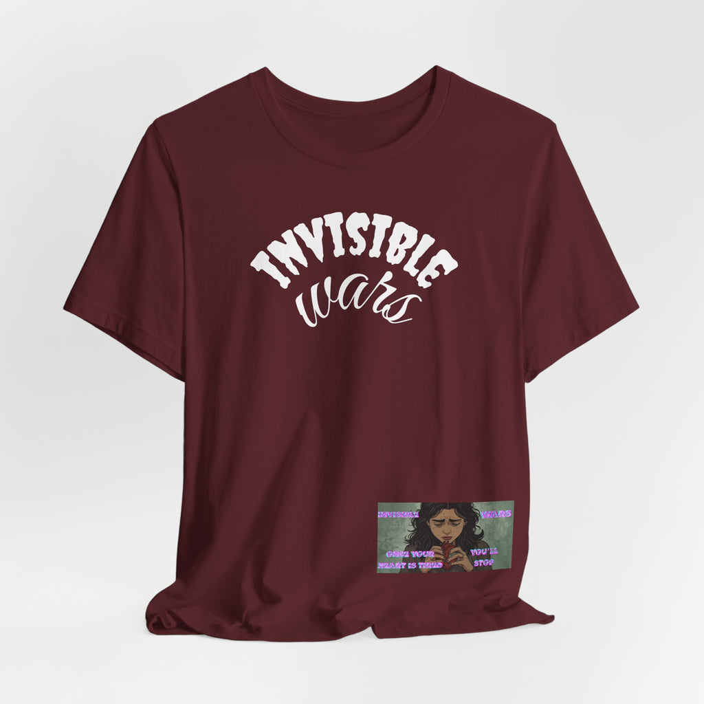 Invisible Wars Graphic Tee — Anime Illustration with "Invisible Wars" Text
