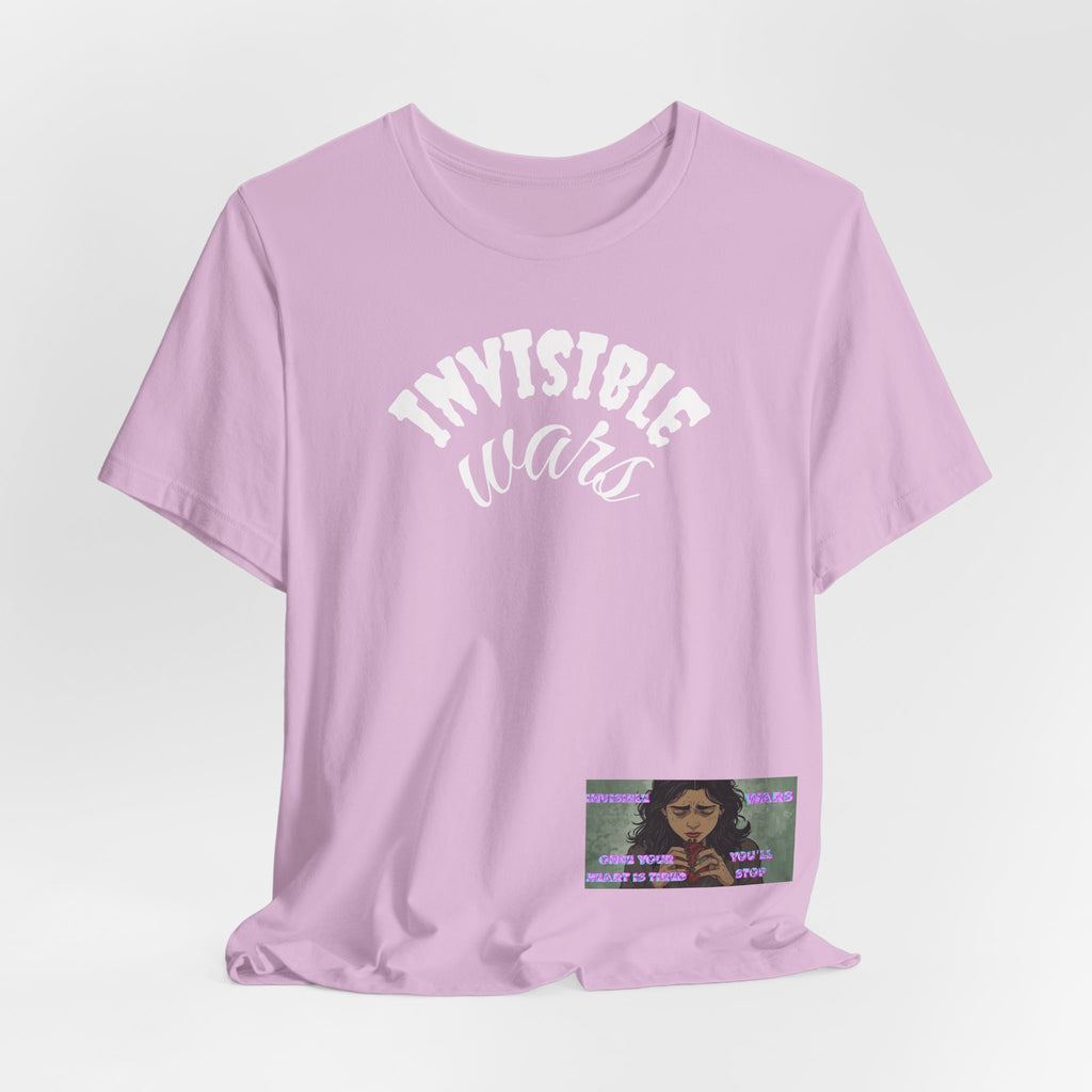 Invisible Wars Graphic Tee — Anime Illustration with "Invisible Wars" Text