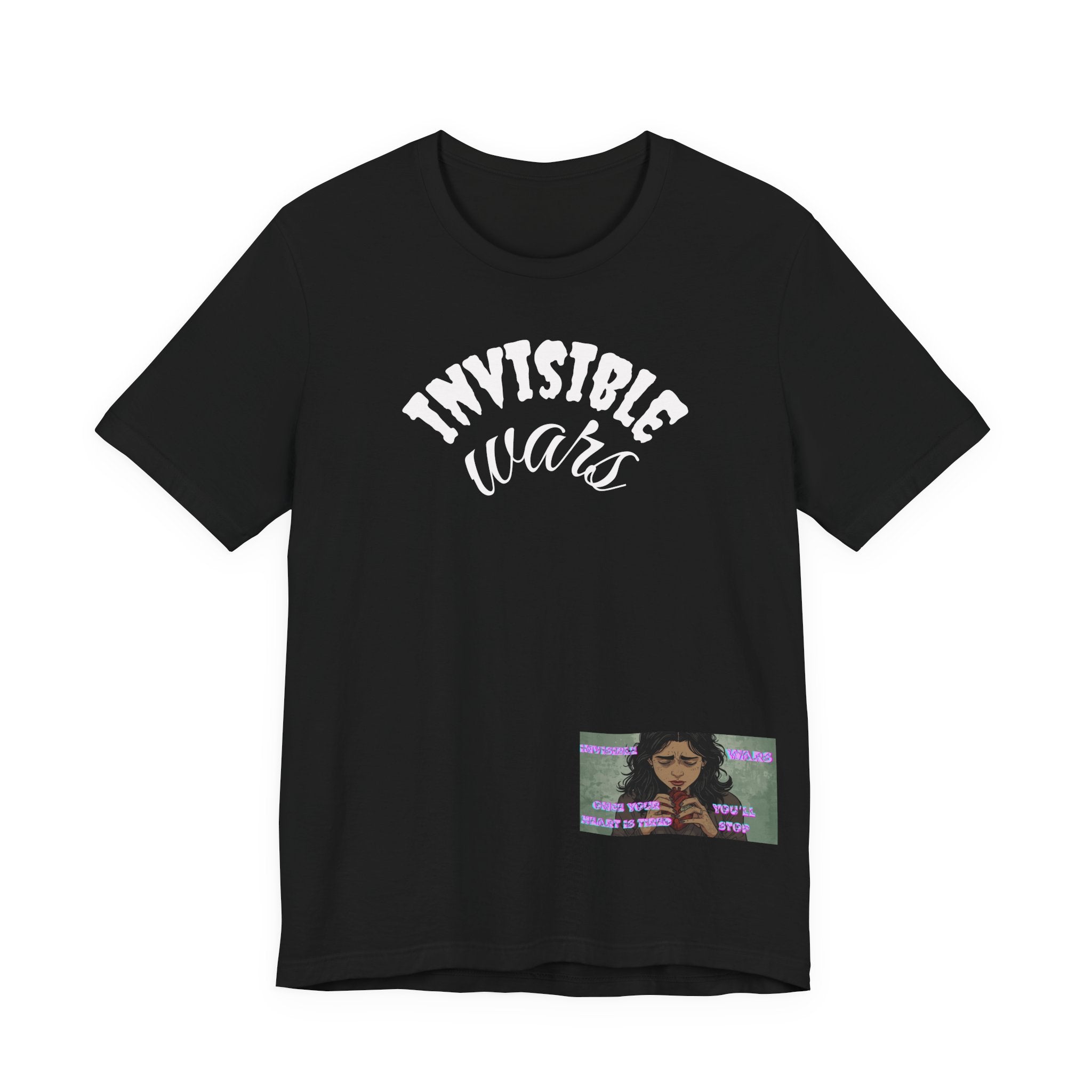 Invisible Wars Graphic Tee — Anime Illustration with "Invisible Wars" Text