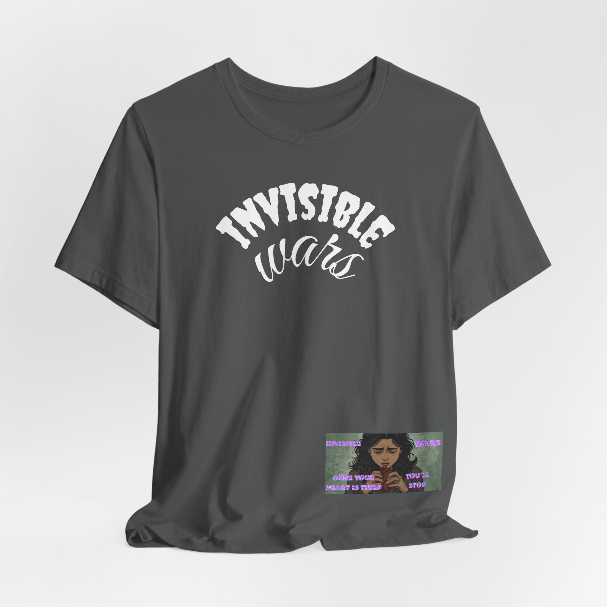 Invisible Wars Graphic Tee — Anime Illustration with "Invisible Wars" Text