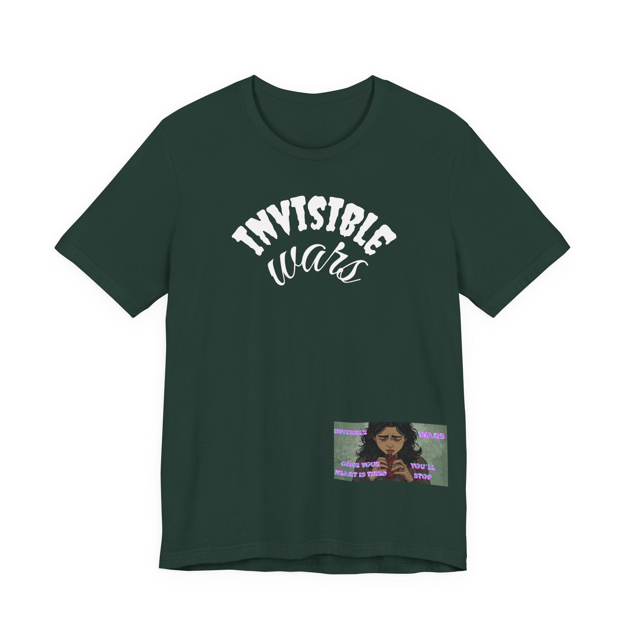 Invisible Wars Graphic Tee — Anime Illustration with "Invisible Wars" Text