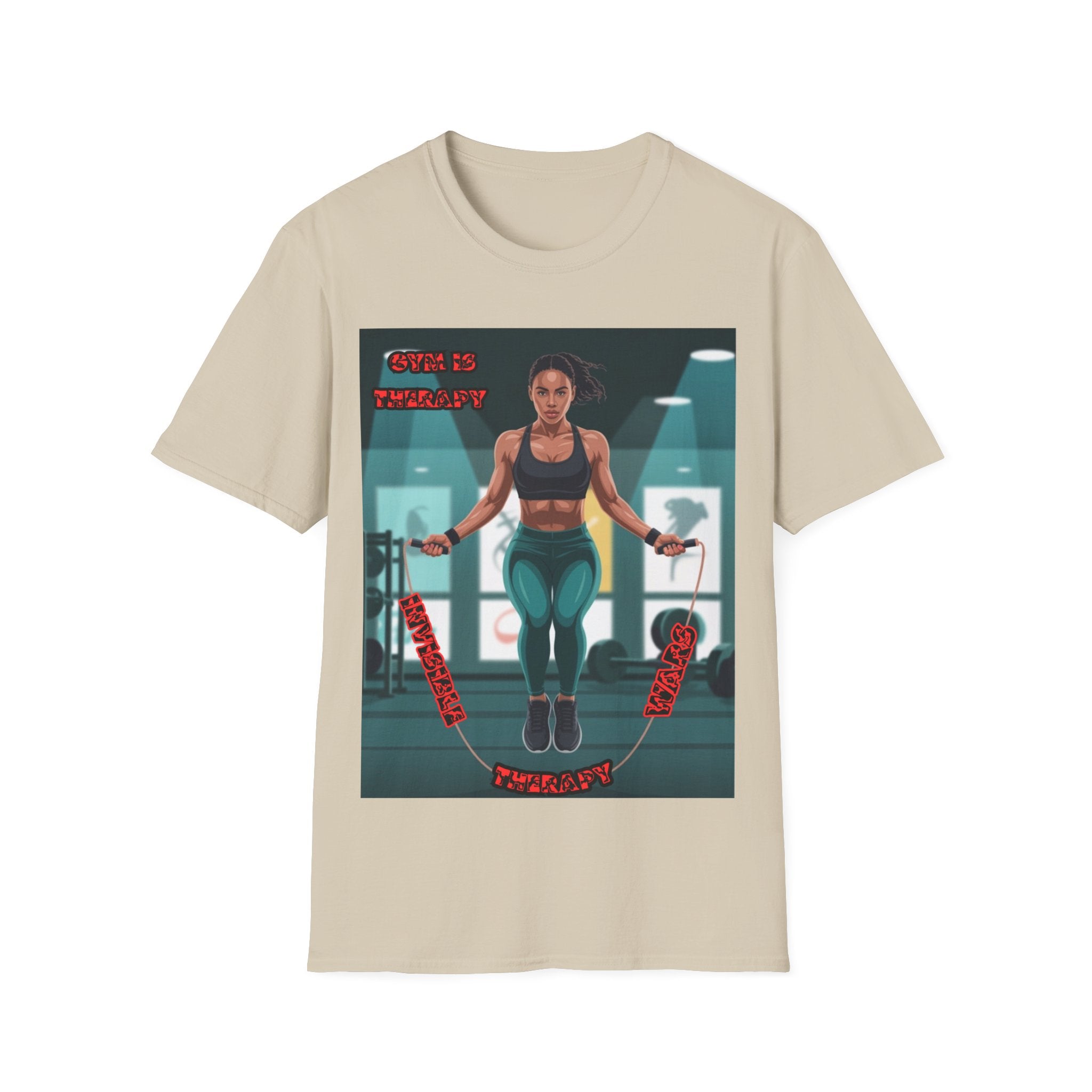 Women T-Shirt —Gym is Therapy Invisible Wars
