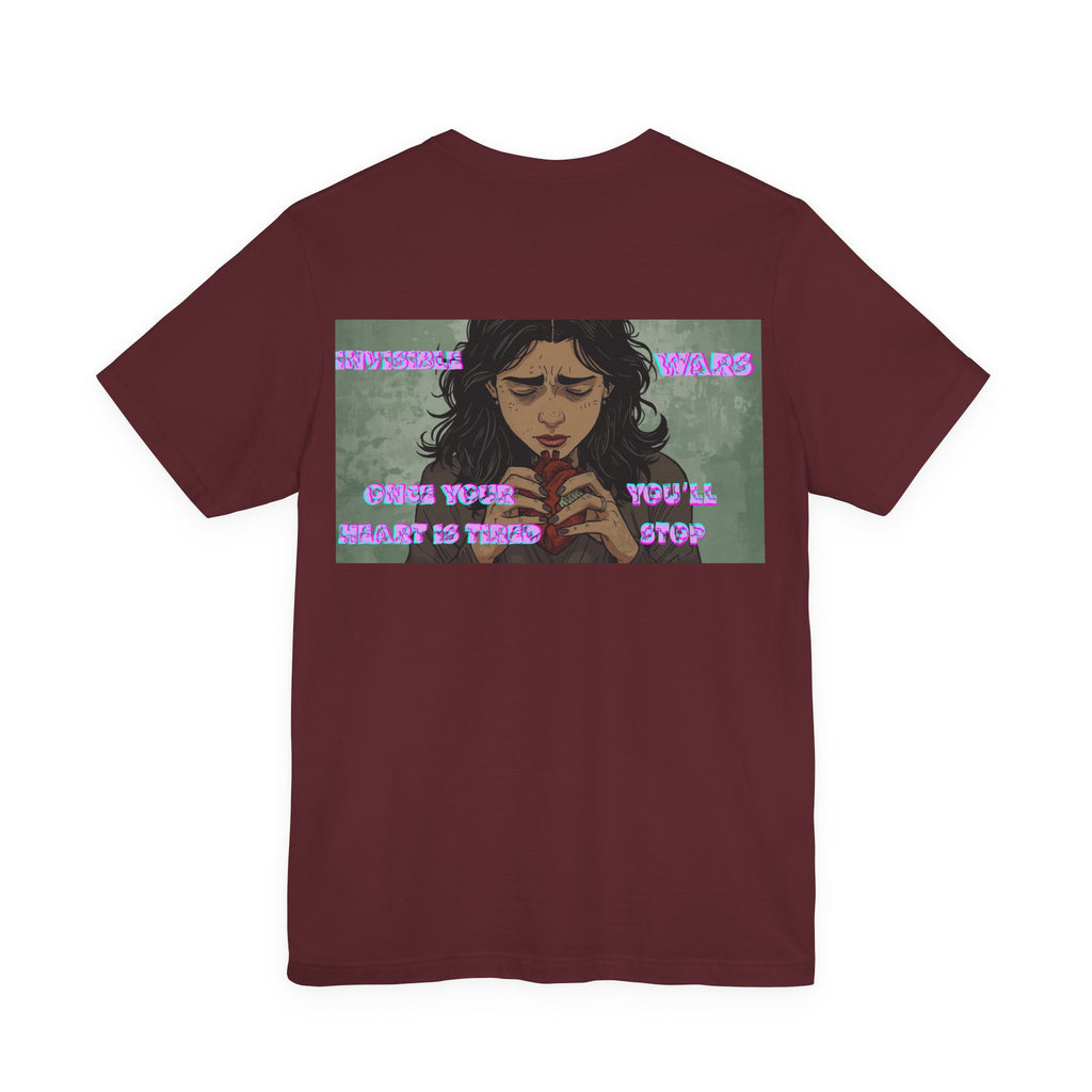 Invisible Wars Graphic Tee — Anime Illustration with "Invisible Wars" Text