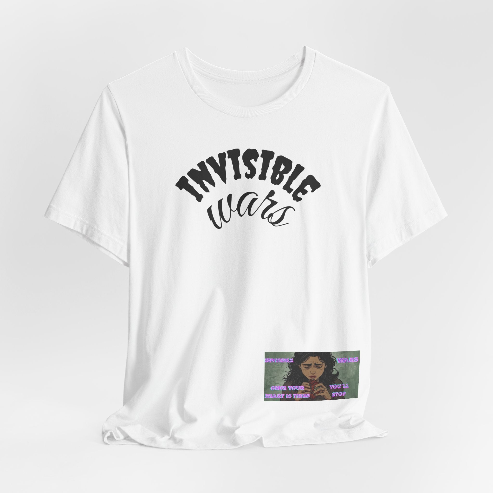 Invisible Wars Graphic Tee — Anime Illustration with "Invisible Wars" Text