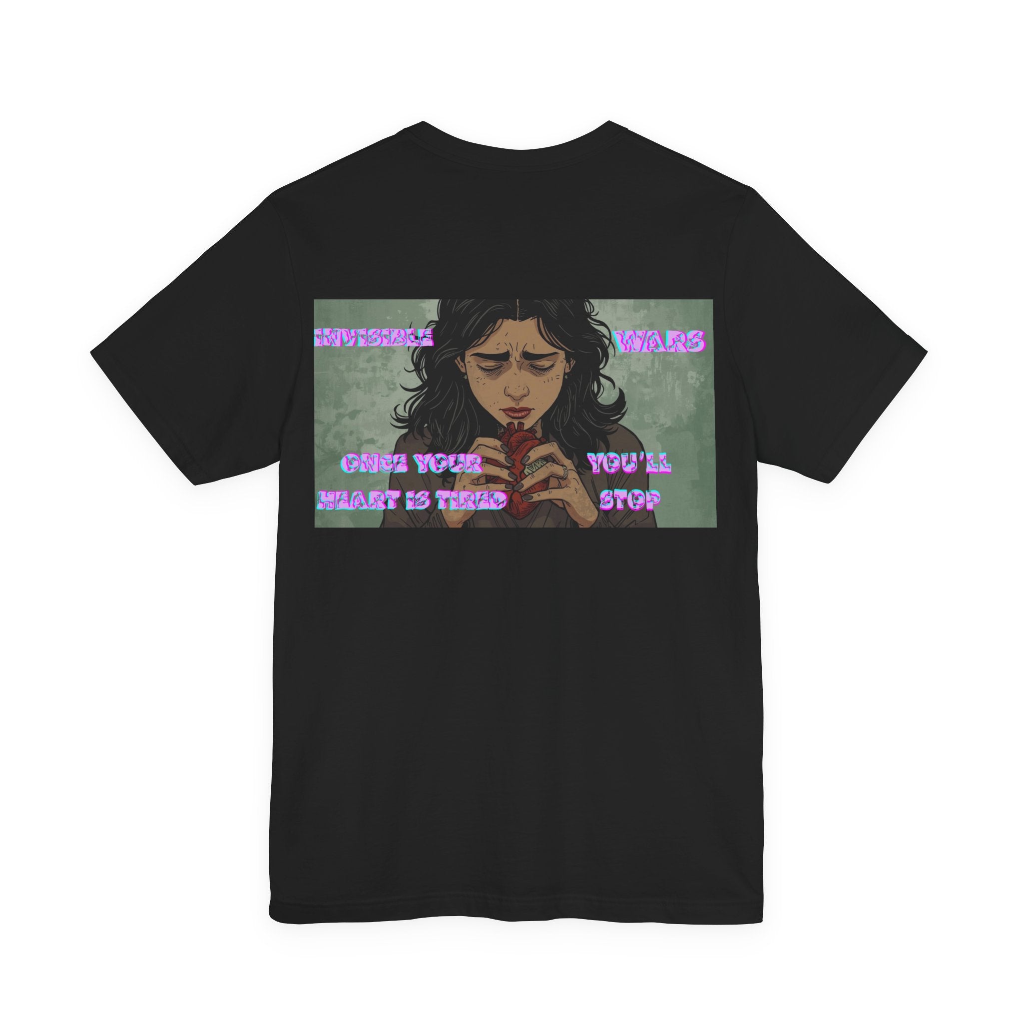 Invisible Wars Graphic Tee — Anime Illustration with "Invisible Wars" Text