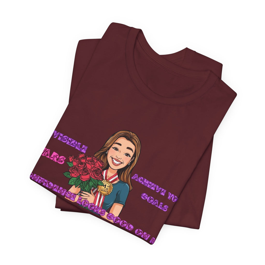 Women T-Shirt—Confidence Looks Good On Me”