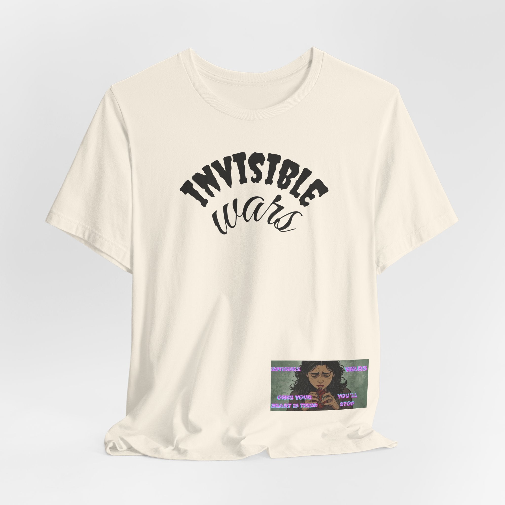 Invisible Wars Graphic Tee — Anime Illustration with "Invisible Wars" Text