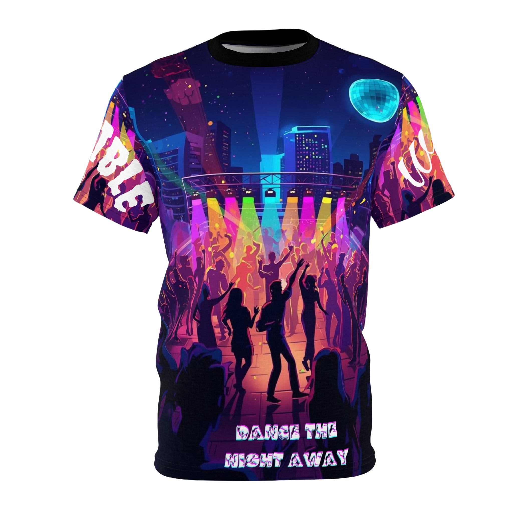 Concert Night All-Over Print Tee — Neon Dance Party Graphic