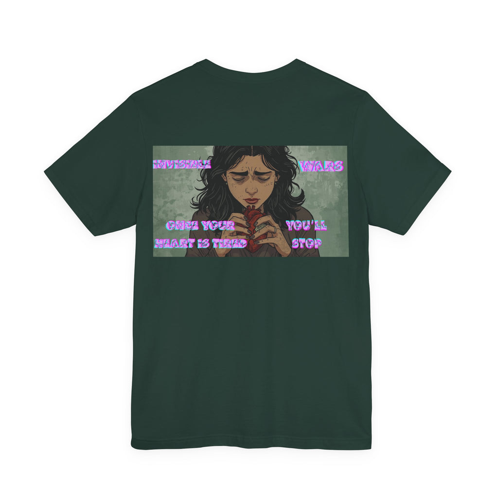 Invisible Wars Graphic Tee — Anime Illustration with "Invisible Wars" Text