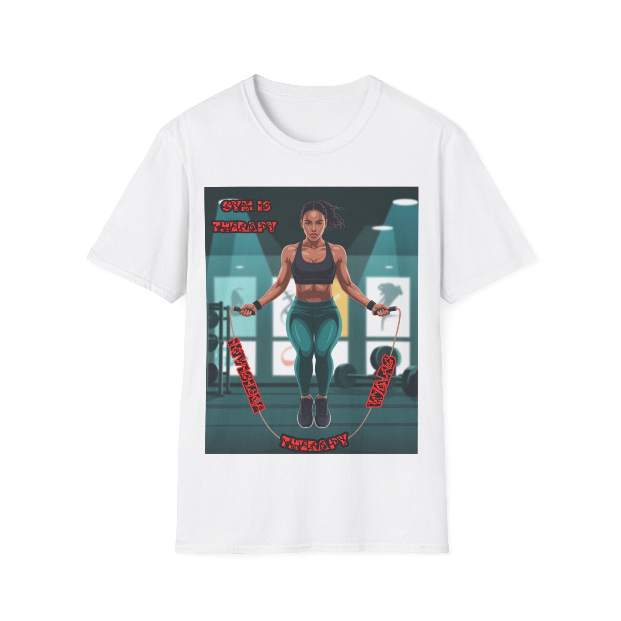 Women T-Shirt —Gym is Therapy Invisible Wars