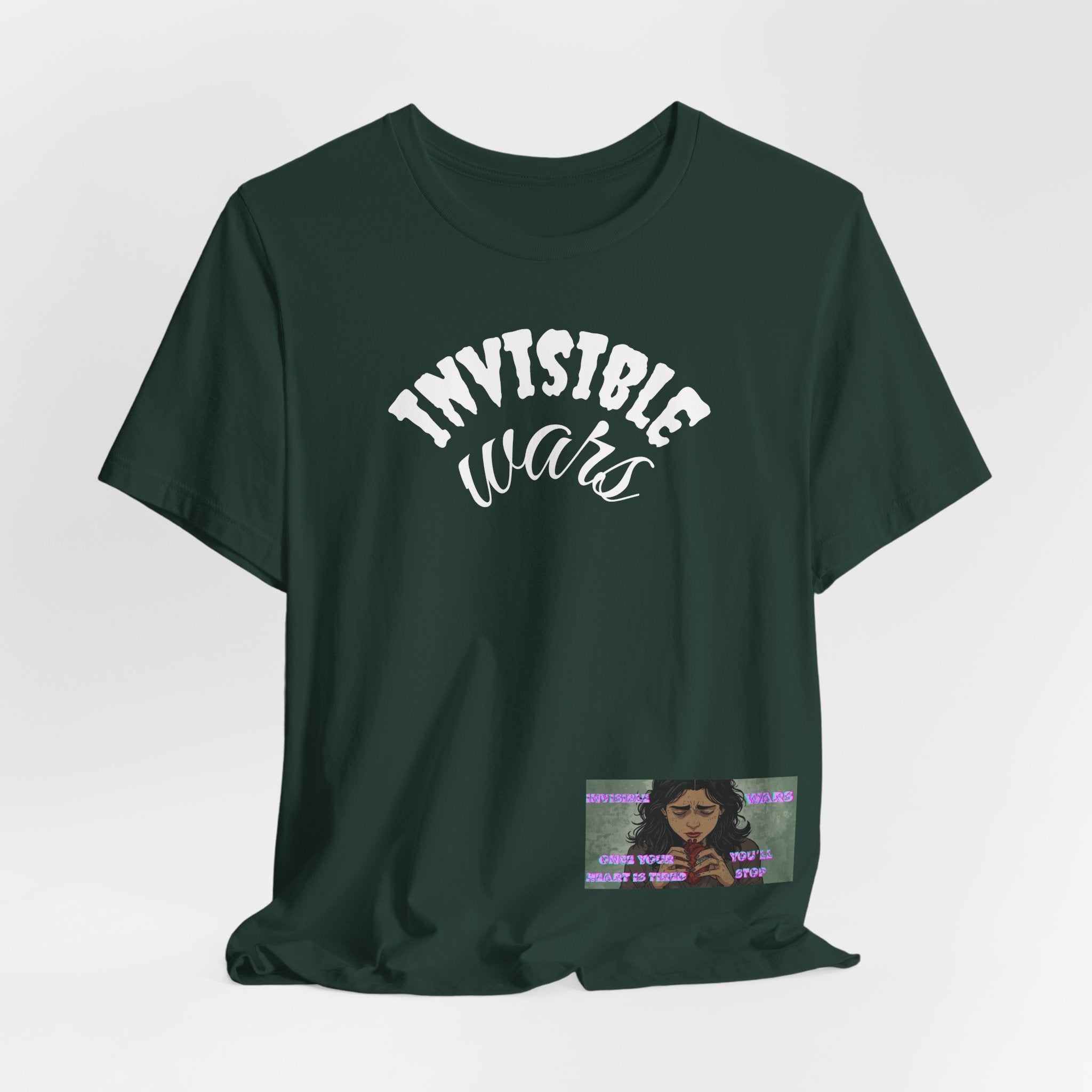 Invisible Wars Graphic Tee — Anime Illustration with "Invisible Wars" Text